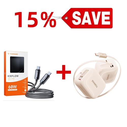 TORRAS FlexLine 40W Dual-Port USB C Charger Block & USB C Cable (60W 6ft) — Buy Together to Save 15% - image 1