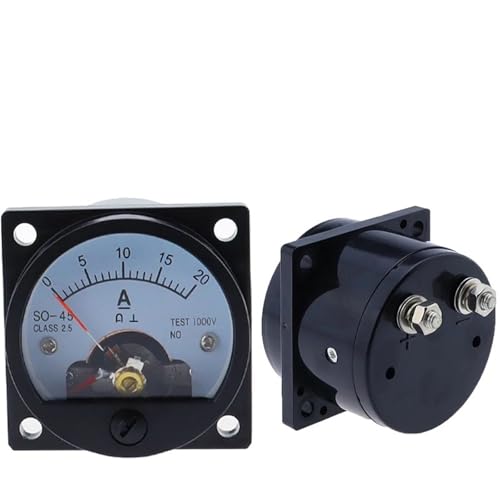 NBDUGQ 1 ampèremètre Circulaire SO-45, pointeur analogique, testeur de Courant électrique, 47 x 47 mm, DC1A2A3A5A10A15A220A30A(DC 600A(75mV))
