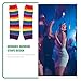 Ipetboom Colorful Rainbow Strips Fingerless Gloves And Arm Warmers Set for Girls Women - Cozy Knit Sleeves Fun Rainbow Striped Warmer Fashion Gloves Sleeve