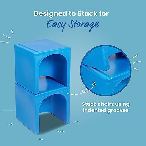 Ecr4Kids Tri-Me 3-In-1 Cube Chair Plastic, Primary Blue #TOP6