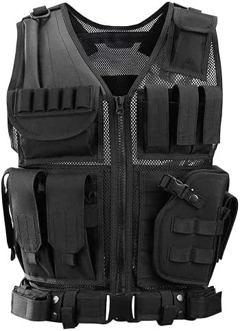 GLORYFIRE Tactical Vest Breathable Training Vest Law Enforcement Vest Adjustable Lightweight Vest