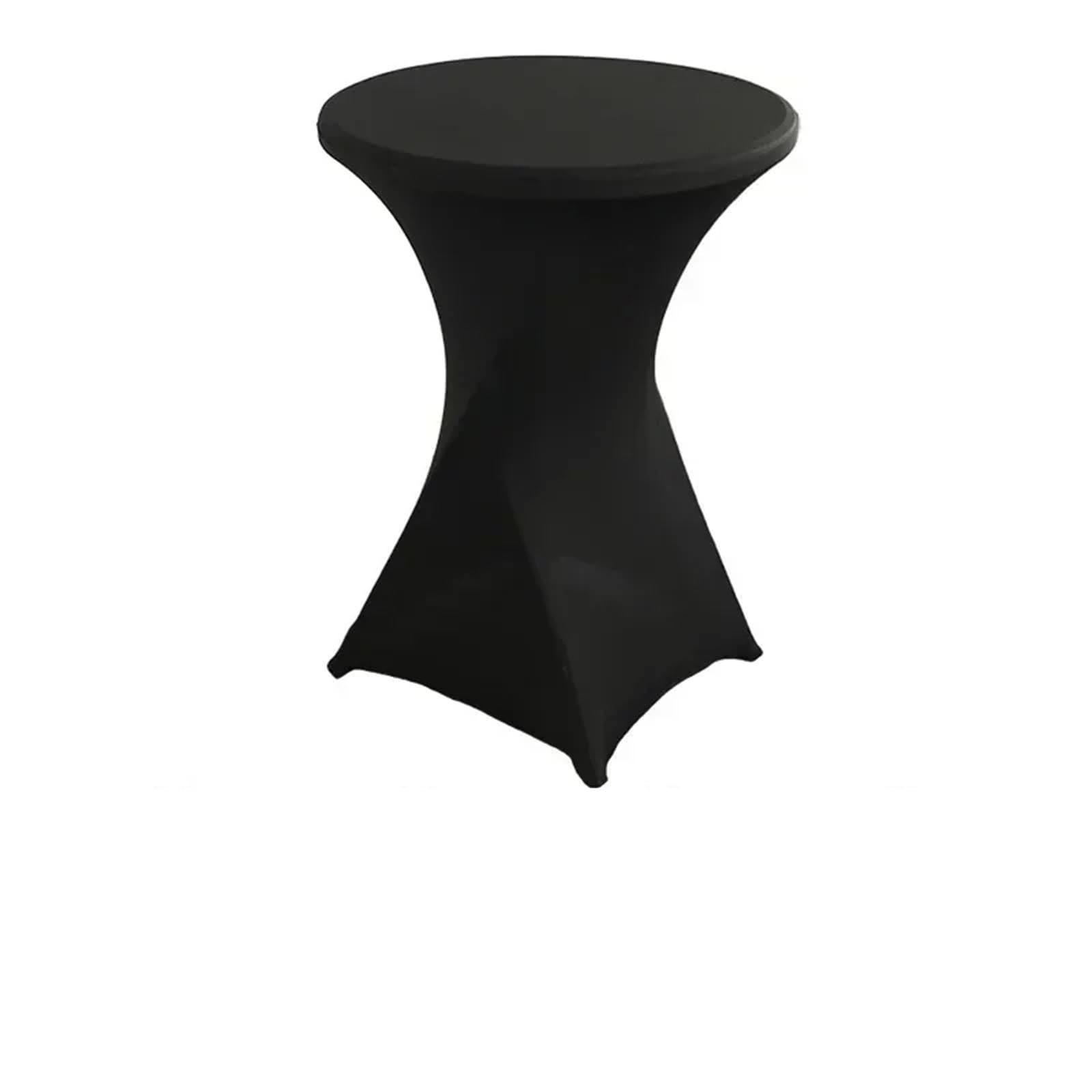 Xinglongs Spandex Cocktail Table Cover 2 Pcs Round Table Cover, Lycra Fabric for Wedding Birthday Party(Black)