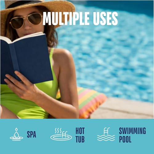 JNW 7-in-1 Pool Test Strips, 100 Quick & Accurate Test Strips for Pool Water, Spa Test Strips for Hot Tub, Chlorine Test Strips, Bromine, pH, Alkalinity, Hardness & More - Swimming Pool Test Kit