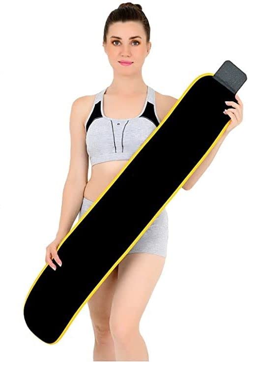 Waist Trimmer Premium Exercise Workout Ab Belt for Women & Men Adjustable Stomach Trainer & Back Support,SIZE-5XL Yellow-image-25