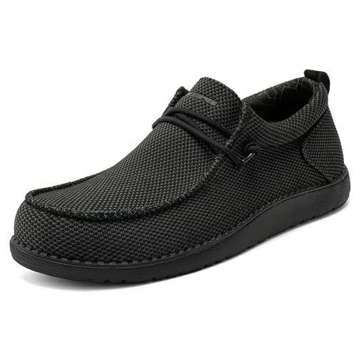 Image of Mens Wide Shoes Casual Slip On Shoes for Men - Men Loafers Wide Comfortable Boat Shoes with Arch Support