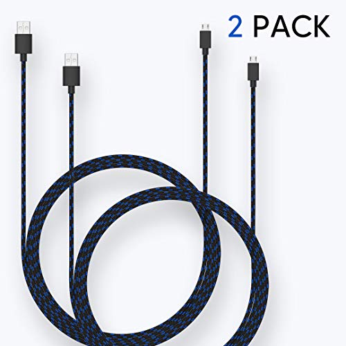 image for TALK WORKS Charger Cable for PS4 Controller 10 ft (2-Pack) - Long Heav