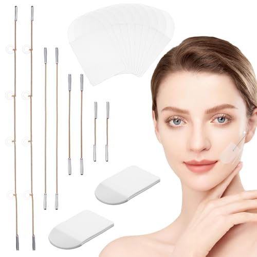 Hpmjz 60 pcs Face Lift Tape Invisible Neck Invisible Lifting Bands Ultra-Thin Facial Lifter Instant