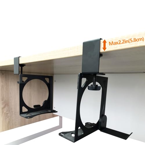 Image of No Drilling Under Desk Mount for Xbox Series X with Handle Storage,Free Installation Table Holder Compatible with Xbox X,Stealth Horizontal Gaming Desk Stand Accessories for XSX(Upgrades)