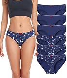 COLORFULLEAF Unterhosen Damen Baumwoll Slips Hipster Unterwäsche Damen Höschen Unifarben und Bedruckt(S,6 PKS,Large)