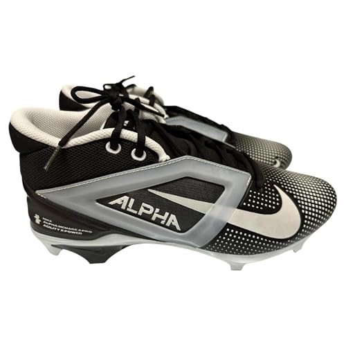 Nike Men's Alpha Menace-4 Pro Football Cleats Shoes Black/White #FZ7702-005 - Size Men's 12