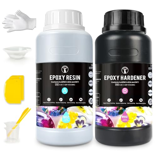 ResinAngel 16oz Clear Epoxy Resin Kit – Easy 1:1 Mixing,