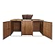 XL 3er-/6er-Mülltonnenverkleidung HWC-H74, Mülltonnenbox, erweiterbar 126x238x98cm Holz FSC® - braun