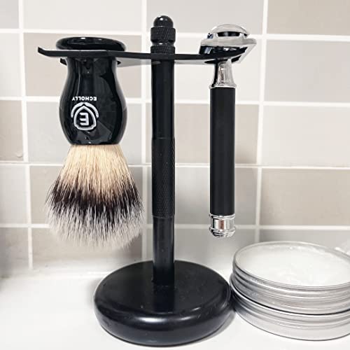 Luxury Shaving Brushes For Men By Echolly-Super Strong No Shedding Bristle Shave Brushes For Men-Smooth Acrylic Handle Legacy Shave Brush-Rich And Fast Lather Shaving Cream Brush Gifts For Fathers Day #TOP6