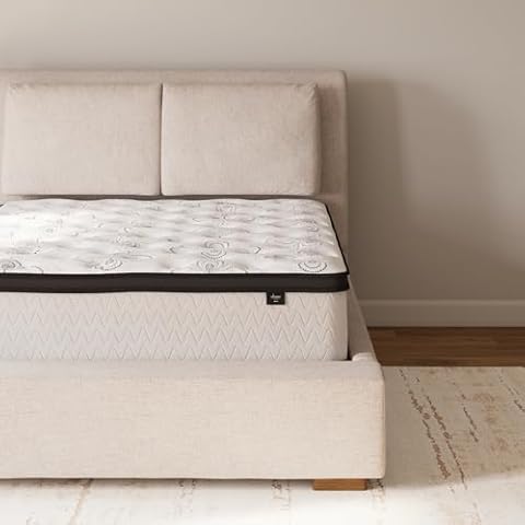Signature Design by Ashley Queen Size Chime 12 Inch Medium Firm Hybrid Mattress with Cooling Gel Memory Foam for Pressure Relief Cover