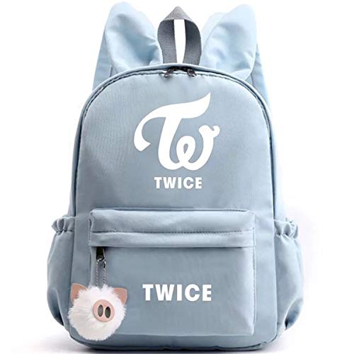 Keyolet 男女兼用 人気 韓流 グループ リュック 設計感 可愛い バックパック ライブ 応援 商品 KPOP 誕生日 プレゼント(TWICE ブルー)のサムネイル