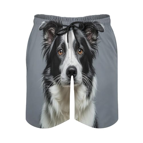 Men's Swim Trunks Border Collie Quick Dry Beach Shorts Mesh Lined Swimming Shorts with Pockets4