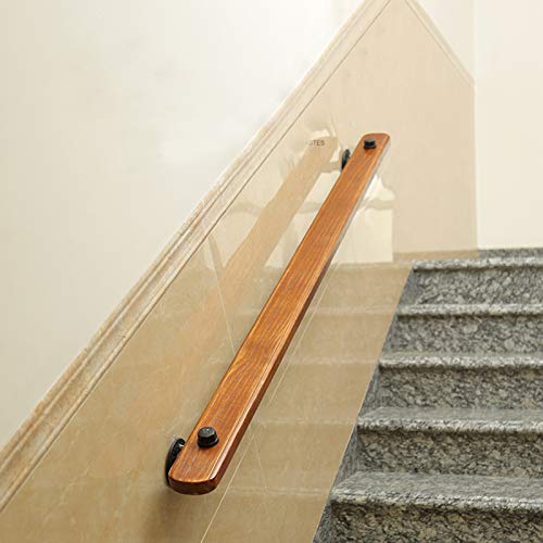 Rambarde escalier antidérapante en bois extra large murale 70cm