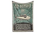 InnoBeta Fishing Gifts for Men Unique, Funny Fishing Gifts, 50x65 Inch Flannel Throw Blanket