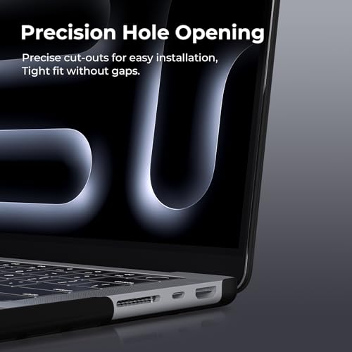 Image of BlueSwan Case compatible with Macbook Pro 16 inch M4 A3403 A3186 M3 A2991 M2 A2780 M1 A2485 Pro /Max, Released in 2021-2024, Matte Anti-fingerprint PP Protective Cover Shell, Frosted Dark Black