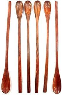 Rose Wood 8.5" Long Handle Coffee Tea Drink Bar Cocktail Stirrer Mixing Wooden