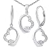 Produktbild Damen Schmuck-Set aus 925 Sterling Silber Herz mit klaren Zirkonia