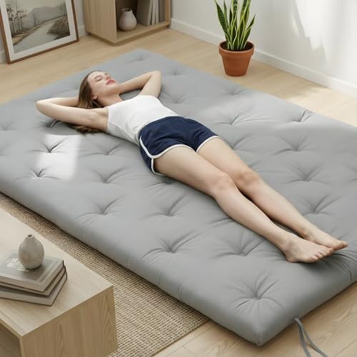 Syrinx Water Resistant Japanese Futon Mattress, Twin Size 75"x39", 2.5 Inch Thick Japanese Floor Mattress Tatami Mat, Foldable Floor Bed Sleeping Pad for Dormitory Guest Room Camping