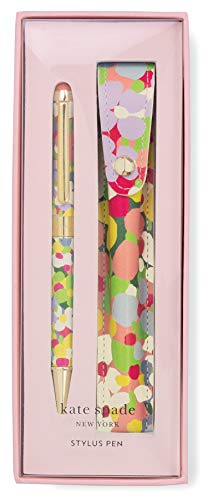 Kate Spade New York Black Ink Ballpoint Pen with Stylus Tip and Storage