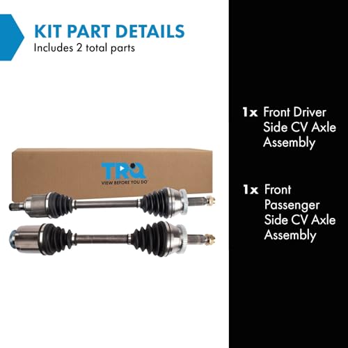 Image of TRQ Front Driver and Passenger Side CV Axle Assembly Set 2 Piece Compatible with 2014-2018 Kia Sorento 2.4L AWD 2013-2016 Hyundai Santa Fe Sport Base Model AWD