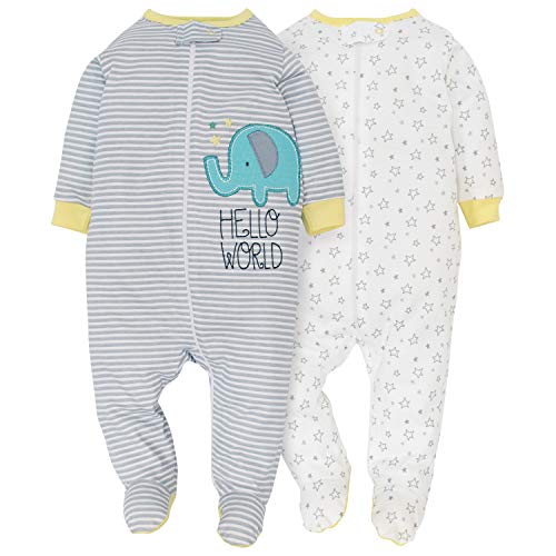 Image of Gerber Baby Boys' 4 Pack Sleep 'N Play Footie