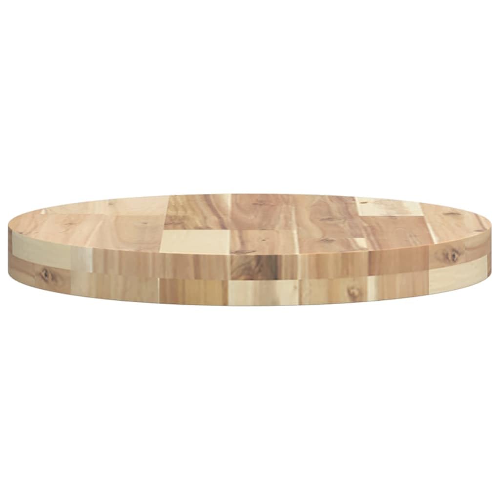 Tischplatte Rund Ø40x4 cm Massivholz Akazie Holzplatte für DIY Möbel, Arbeitsplatte Ersatz, Schreibelement, Zubehör für Küche, Büro, Wohnen, Essen, Stabil und Vielseitig