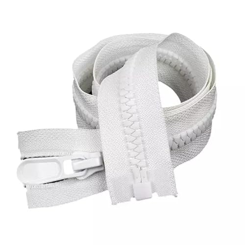 Fermeture Eclair 65 cm | Couleur BLANCHE Grosse Maille #15 Fermeture Pour Réparation Vestes Manteaux Jacket blouson | Réparer Remplacer Curseur fermeture eclair Zip fermetures eclair 1 Pièce Cover