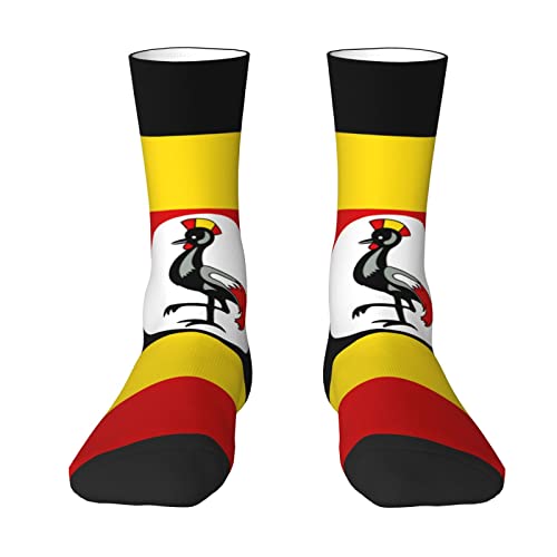 Chaussettes De Compression Drapeau De L'Ouganda Socquettes Confort Chaussettes Hautes Respirabilité Chaussette Pour Randonnée Camping Course À Pied 40CM