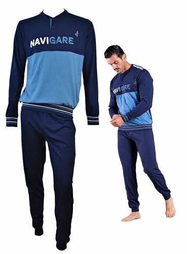 Navigare Pigiama Uomo Cotone Lungo - Mercerizzato - Pigiama Uomo