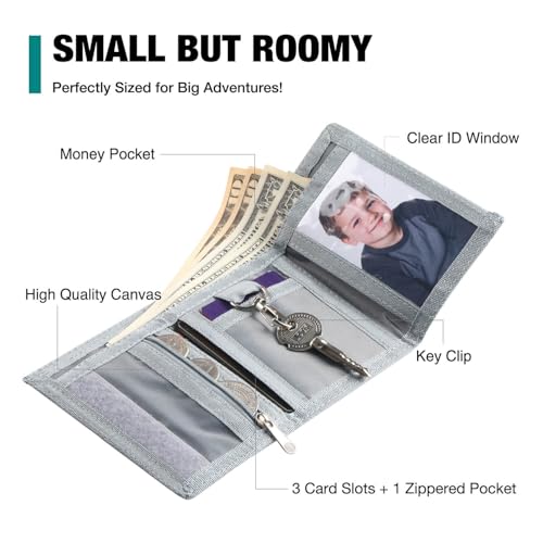 Kids Dinosaur Wallet for Boys Ages 4-16, Dino Toddler Wallet w/Coin Pocket, Novelty Christmas/Birthday Gift2