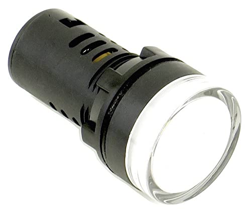 (10) YC-22W-1 YuCo CE Listed 22MM Compact Panel Mount Indicator Pilot Light LED White 24V AC