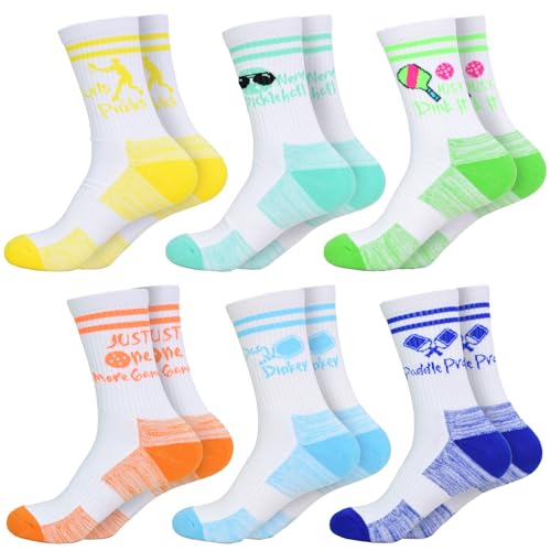 Pickleball Crew Socks Bulk Unisex, Performance Cushioned Sports Cotton Mid Calf Sock for Pickleballs Lover - Main Image