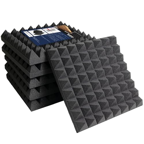 Quiet-Mo 即膨らむ吸音材 30×30×5cm 極厚24枚 【音響エンジニアによる山数多め設計】両面テープ付き 高密度 25kg 黒 難燃 高反発 防音の商品画像（Amazon）