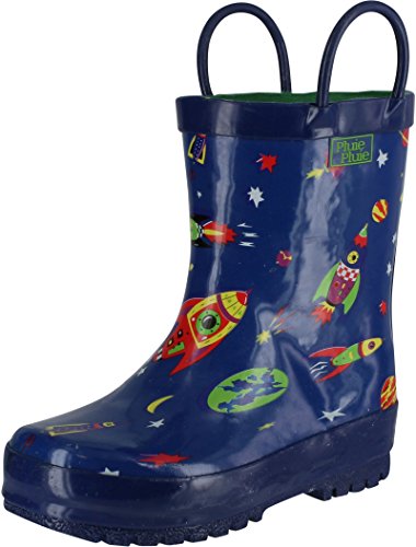 Pluie Pluie Boys Rocket Print Fashion Rainboots,Navy Rocket Print,12