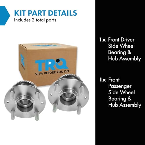 Image of TRQ Front Left and Right Wheel Bearing and Hub Assembly Set 2 Piece Compatible with 1990-1997 Mazda Miata 1999-2005 Miata