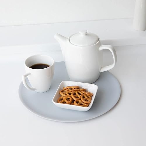 Miniatura 8 de Alfombrillas de silicona para microondas, paquete de 2, resistentes al calor hasta 570 F, 10 pulgadas (gris claro)