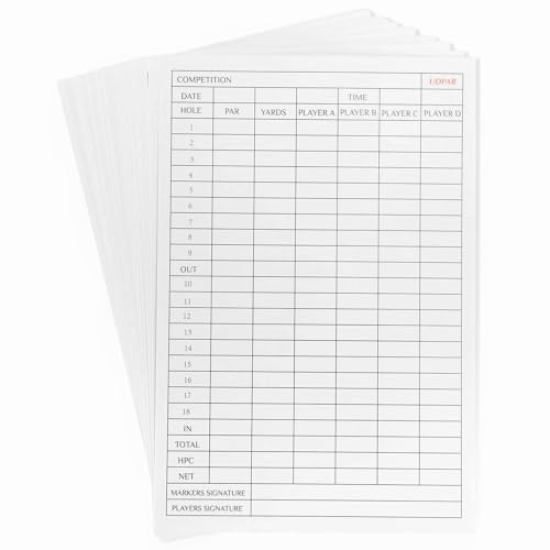 Premium Golf Scorecards 20-Pack | Extra Thick 120Gsm Cardstock Score Keeper With Stat Tracker | Track Putts, Fairways, Gir &Amp; Score | Standard 4'X6' Flat Size Fits Cart Steering Wheels &Amp; Holders
