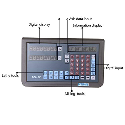 Pantalla Digital 2Axis DRO Metal Multi-función miniatura 5