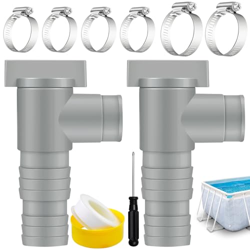 Vautvis Vanne Piscine 32mm 38mm, Vanne d'entretien/D'arrêt pour Piscine avec Raccord De Tuyau De 32/38mm, Raccord Piscine 32 38, Accessoire Piscine Hors Sol,...