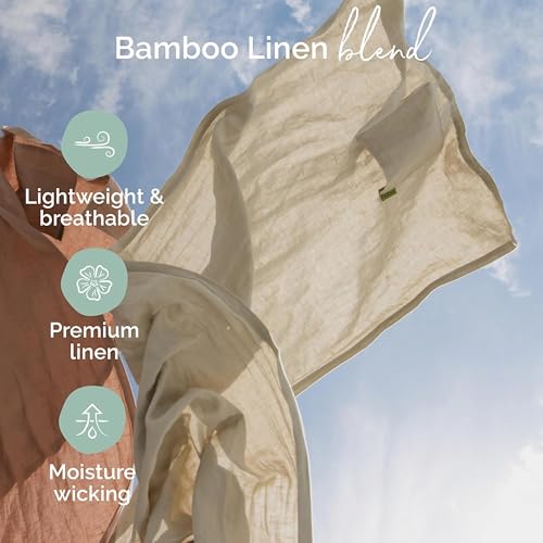Image of Boba Ring Sling Baby Carrier, Bamboo Linen, Newborn to Toddler, Pampas | Airy Breathable Weave keeps baby cool in summer, easy Front & Hip Carry, one size adjusts to fit every caregiver.