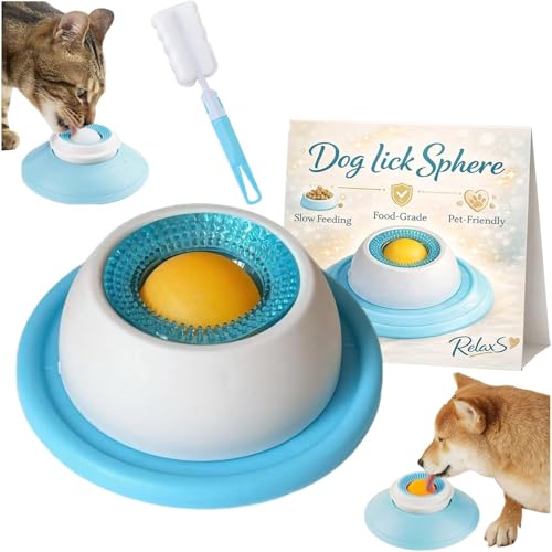 ZVD Sluurpy Cup Cane,Palline Antistress,lick ball per cani,Ciotola Antistress Cane,Sfera da Leccare in Silicone per Cani e Gatti,Ciotola Interattiva per Cibo Liquido e Semi-Umido (Blu)
