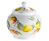 Charmante Zuckerdose mit verspieltem Rosendekor zum stilvollen Servieren.