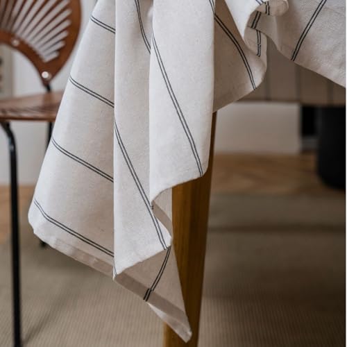 Nappe a rayures noires rectangulaire lavable anti-poussiere - 6