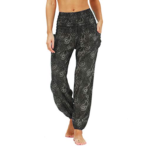 Nuofengkudu Damen Hippie Harems Hose Pumphose Haremshose Aladdinhosen Boho...