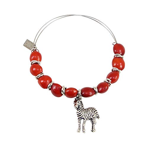 Image of EVELYN BROOKS Adjustable Bangle Bracelet (Multiple Charm Styles) for Women-w /Meaningful Good Luck Seed Beads - Handmade Jewelry | Great Gifts for Teen Girl Gifts & Great Addition to Girls Jewelry
