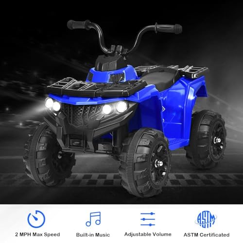 Image of Happy Goods ATV Baby Electric Bike for Kids | Rechargeable Kids Bike with LED Lights, USB & Music | Big Battery Operated Bikes | Ride on Toy Bike for Kid to Drive 2 Years to 5 Years (Blue)